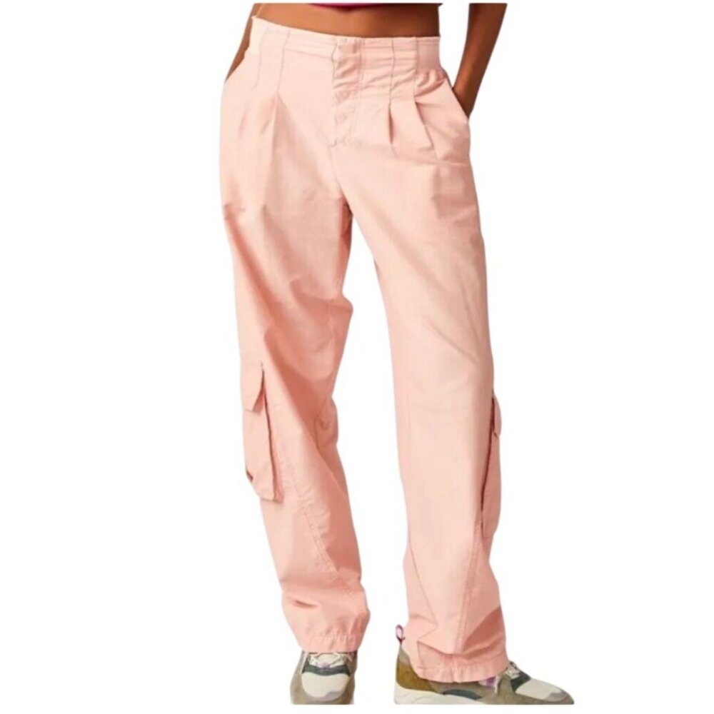 FP Movement By Free People Womens Mesmerize Me Pink Cargo Pants Small